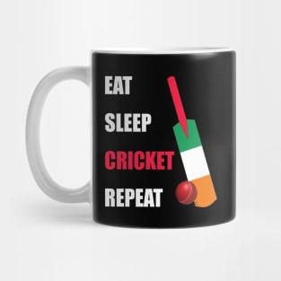 Eat Sleep Cricket Repeat Ireland Flag Mug